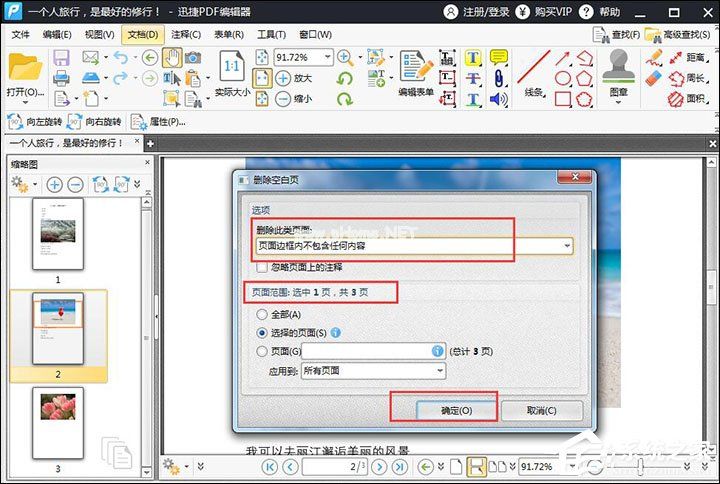 迅捷PDF编辑器删除PDF空白页