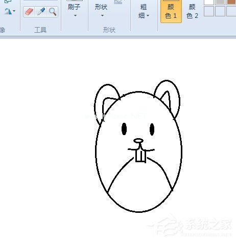 画图工具怎么绘制小老鼠图像？绘制小老鼠图像的操作步骤