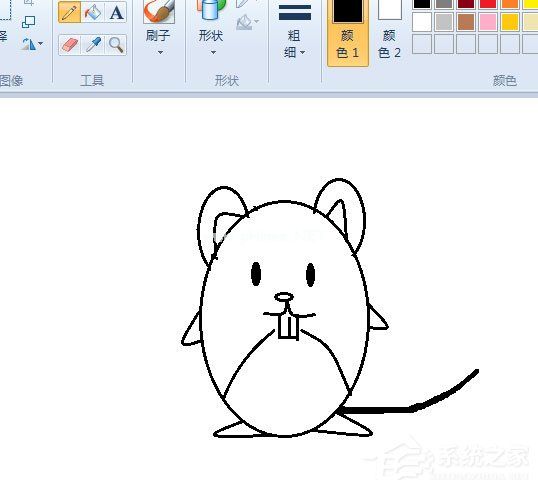 画图工具怎么绘制小老鼠图像？绘制小老鼠图像的操作步骤