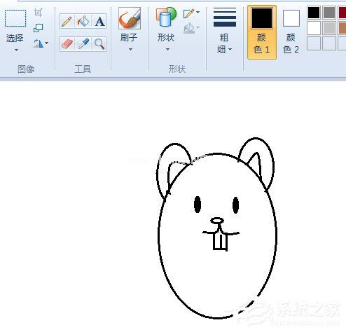 画图工具怎么绘制小老鼠图像？绘制小老鼠图像的操作步骤
