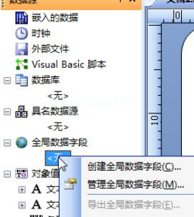 BarTender创建全局数据字段