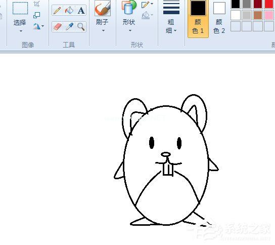 画图工具怎么绘制小老鼠图像？绘制小老鼠图像的操作步骤