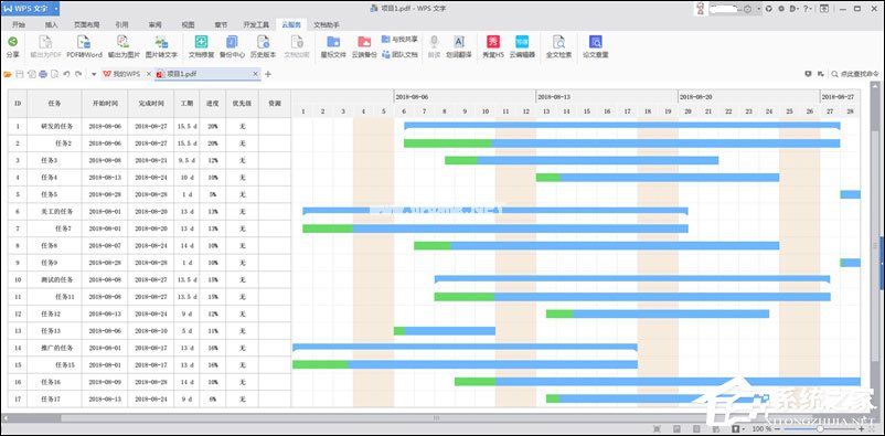 Edraw  Project将甘特图导出为PDF