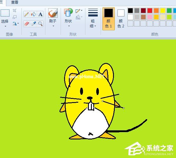 画图工具怎么绘制小老鼠图像？绘制小老鼠图像的操作步骤