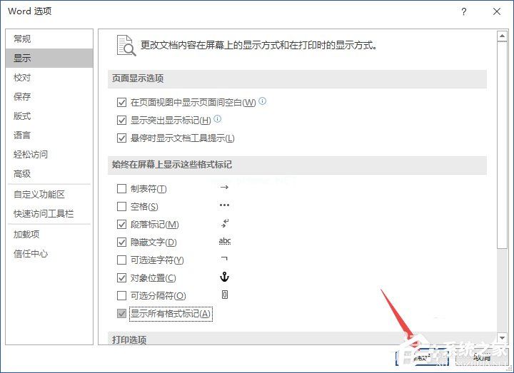 Word2019如何显示所有格式标记？显示所有格式标记的方法