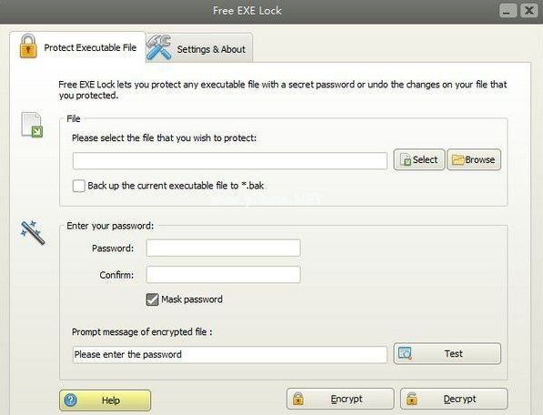 Free  EXE  Lock软件界面