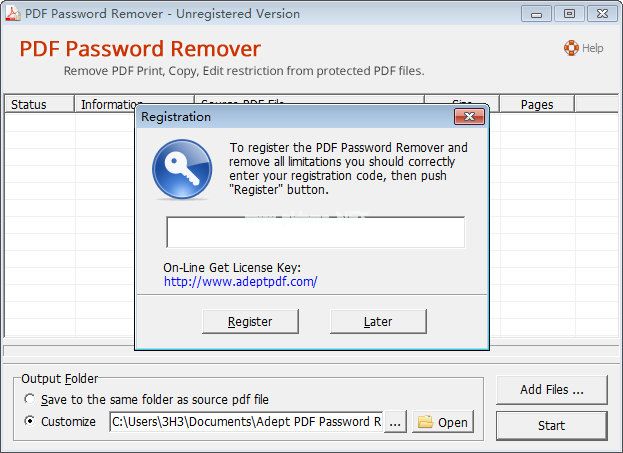 Adept  PDF  Password  Remover图