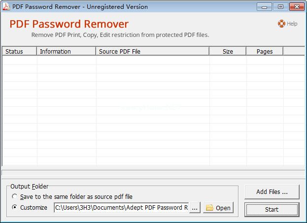 Adept  PDF  Password  Remover图