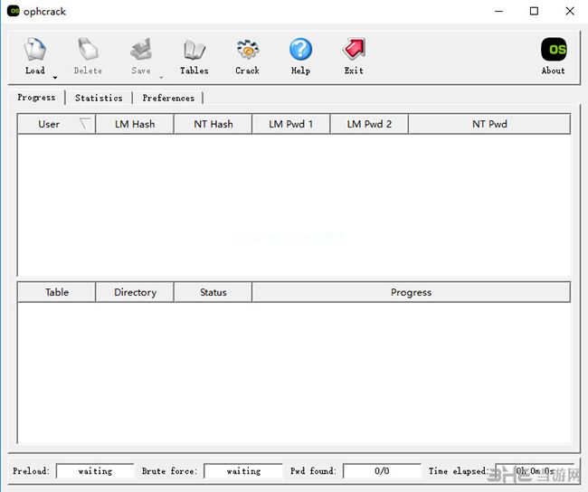 Ophcrack软件界面截图