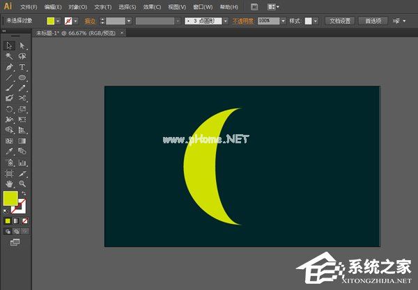 Adobe  illustrator制作月牙图形步骤教程