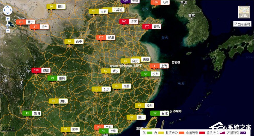 如何用百度地图查看全国雾霾情况？