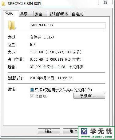 recycle.bin文件夹属性