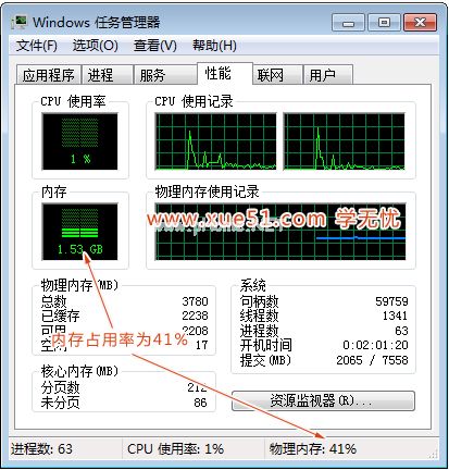 电脑内存占用率