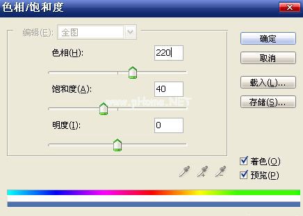 色相/饱和度参数