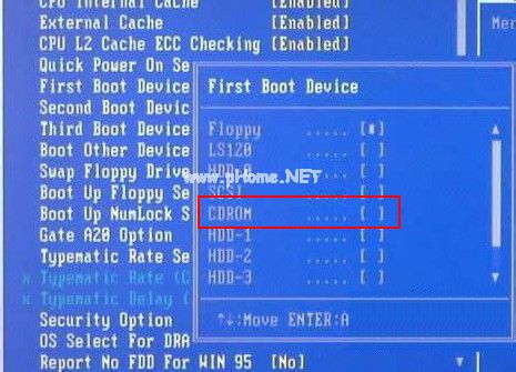 选择CDROM启动