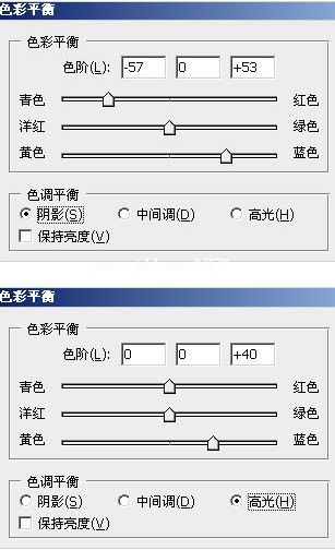 图像调整色彩平衡对参数修改