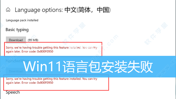 Windows11系统语言包安装失败解决方法