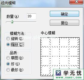 对小孩素材执行径向模糊