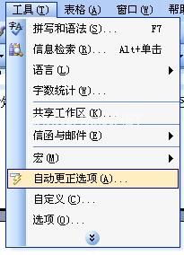 自动更正选项