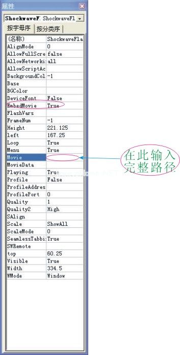 输入swf的完整路径