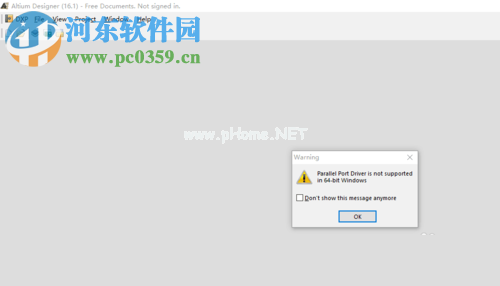 AltiumDesigner启动时提示paraller  port  driver  is  not  supported  in  64-bit  windows的解决方法