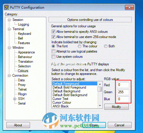 putty调整字体大小，putty调整样式的方法