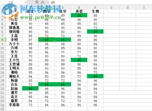 EXCEL标示相同值的方法