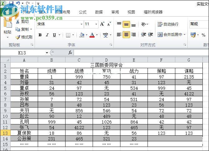 excel进行隔行填充颜色的教程