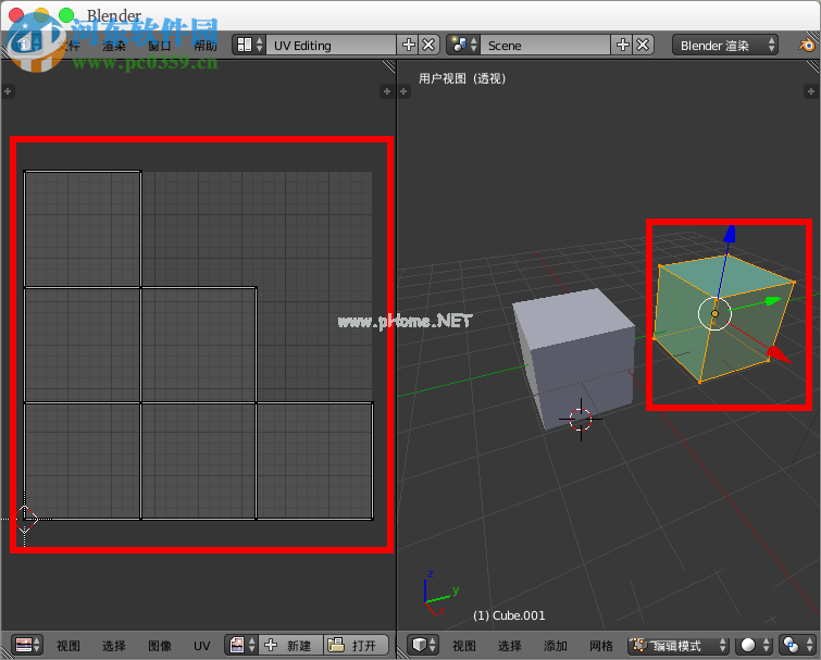 Blender把一个物体的UV复制到另外一个物体上的方法