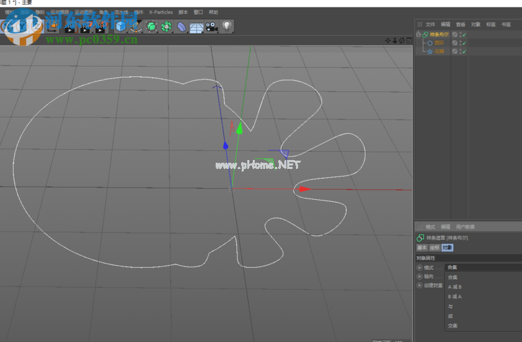 c4d样条布尔的使用教程