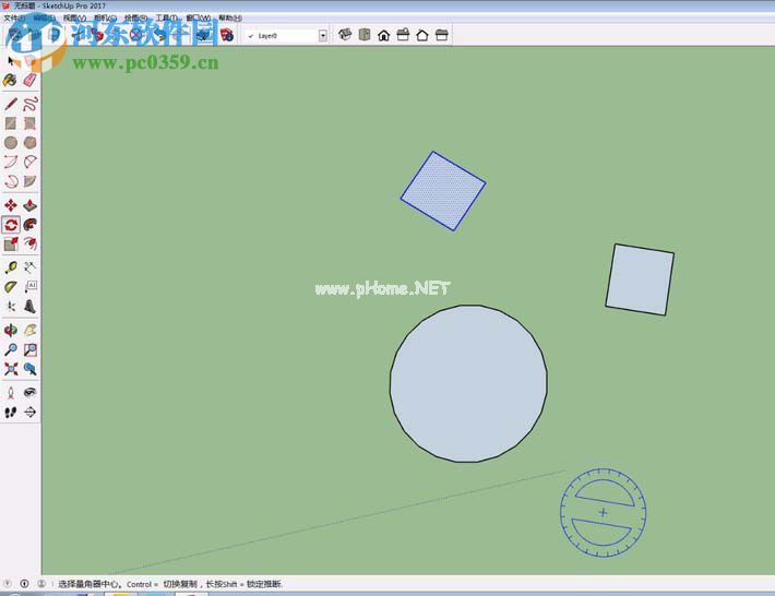 SketchUp环形旋转复制物体的方法