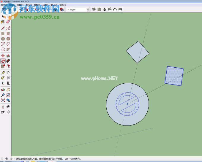 SketchUp环形旋转复制物体的方法