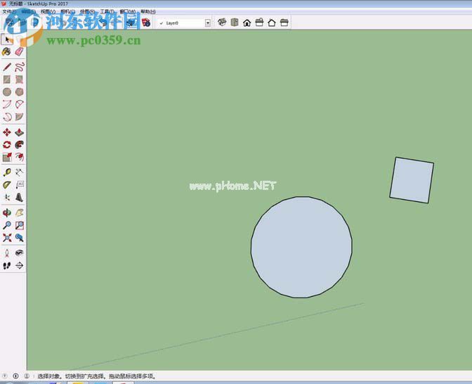 SketchUp环形旋转复制物体的方法