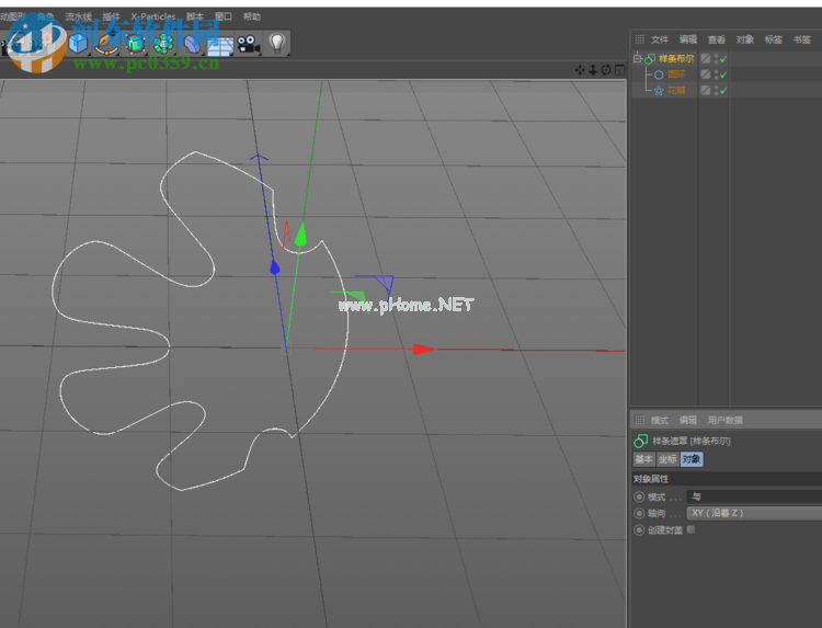 c4d样条布尔的使用教程