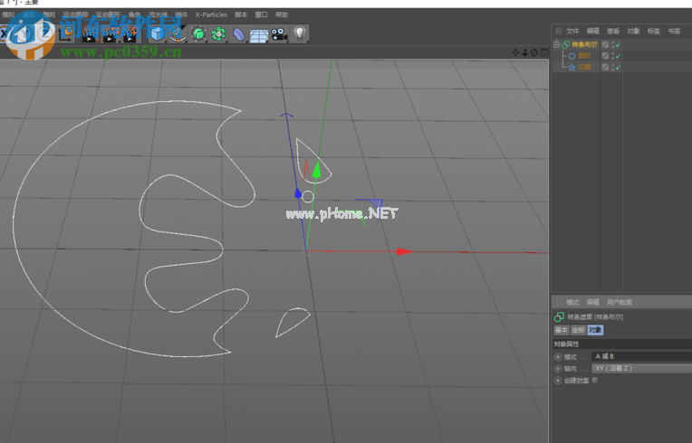 c4d样条布尔的使用教程