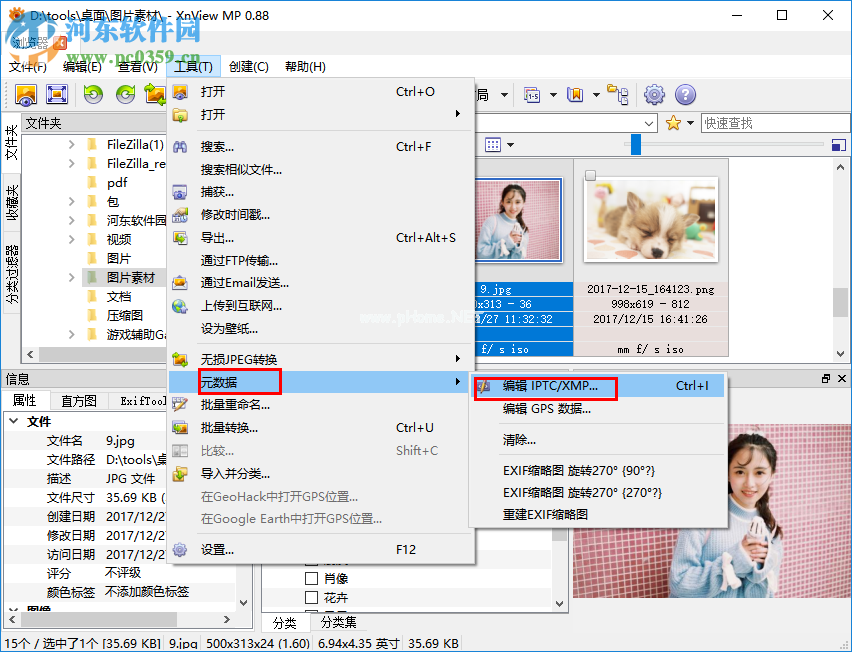 Xnview  Full编辑图片元数据的方法