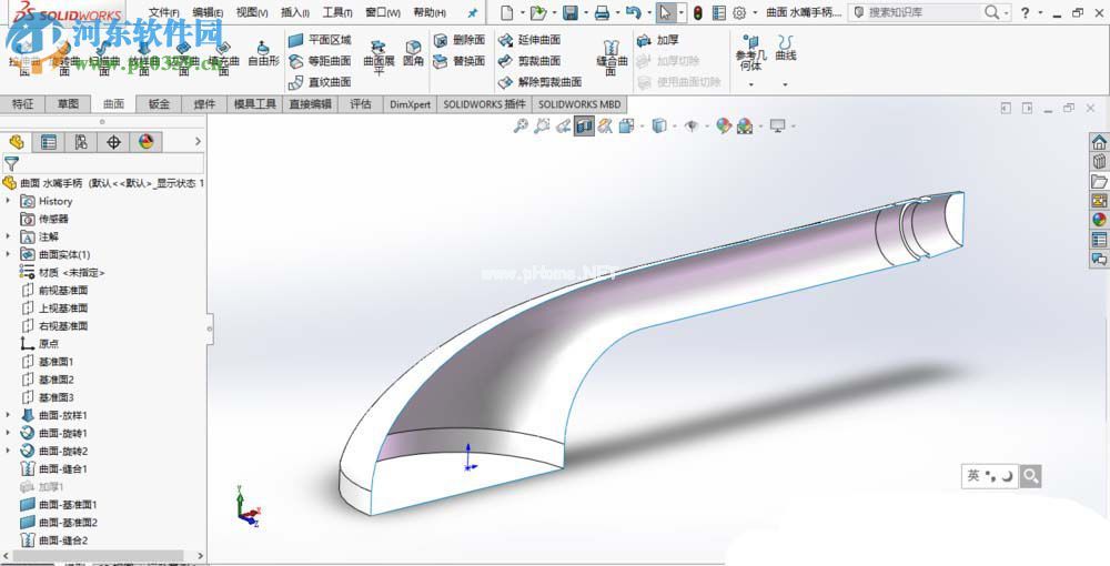 SolidWorks将曲面转换为实体的方法