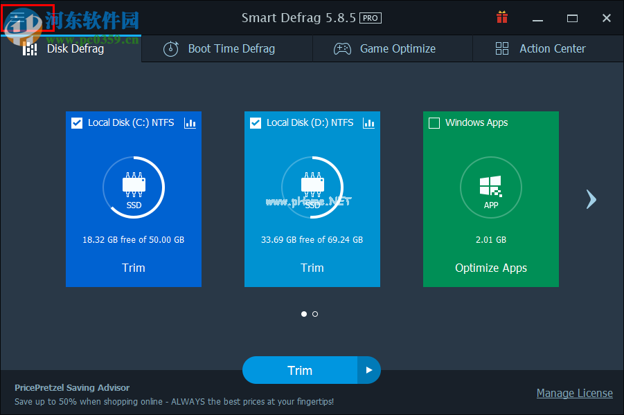 IObit  SmartDefrag设置为中文的方法