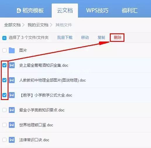 wps怎么删除云文档？第4张