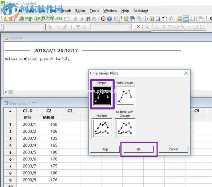 Minitab制作时间序列图的方法