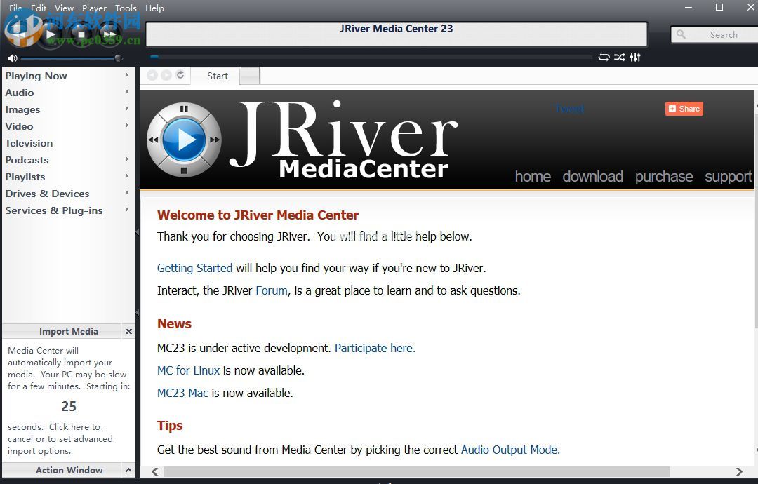 J. River  Media  Center设置中文界面的方法