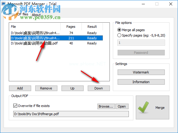 Mgosoft  PDF  Merger合并PDF的方法