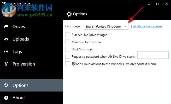 AirLiveDrive网盘管理工具设置中文版本的方法