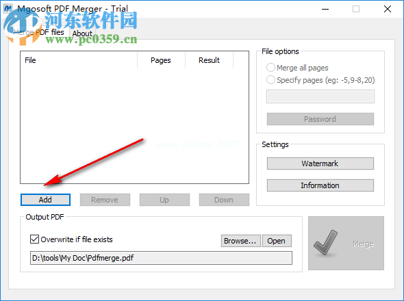 Mgosoft  PDF  Merger合并PDF的方法