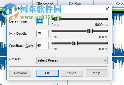 Free  Audio  Editor给音频添加回声效果的方法