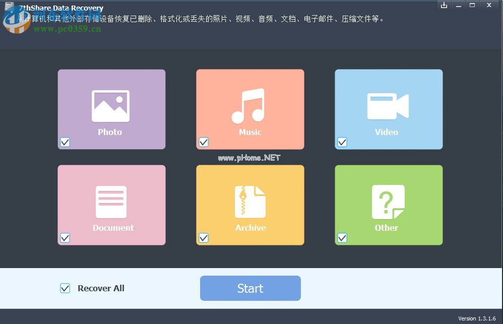 7thShare  Data  Recovery恢复电脑丢失数据的方法