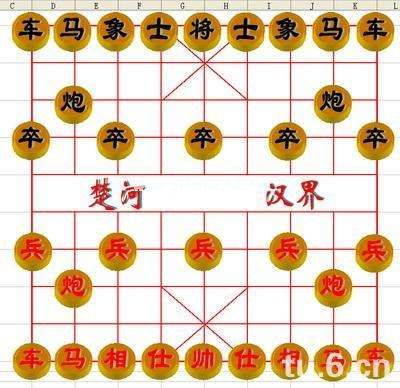 用WPS表格制作精美象棋棋局