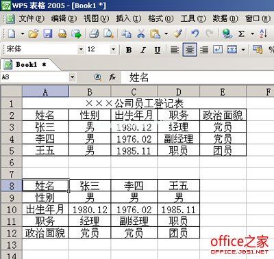 如何在WPS中用转置实现表格行列转换