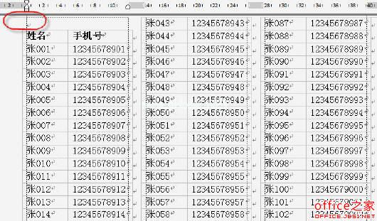 WPS文字实现数据分栏打印