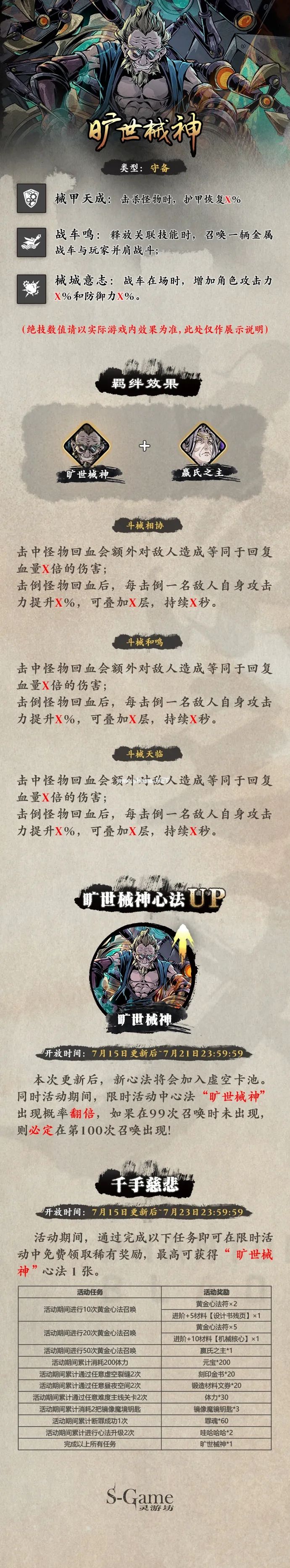 《影之刃3》旷世械神心法介绍